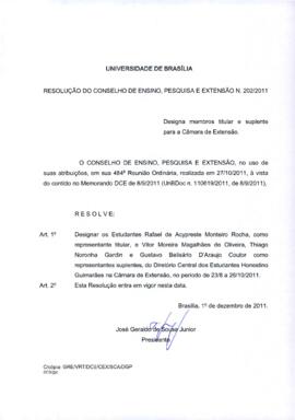 Resolução do Conselho de Ensino, Pesquisa e Extensão nº 0202/2011