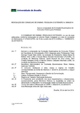 Resolução do Conselho de Ensino, Pesquisa e Extensão nº 0086/2014