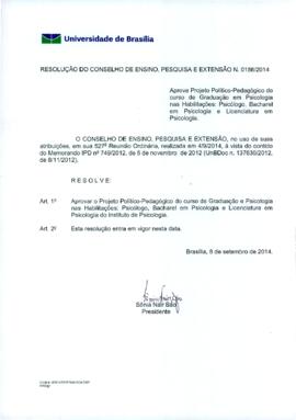 Resolução do Conselho de Ensino, Pesquisa e Extensão nº 0186/2014