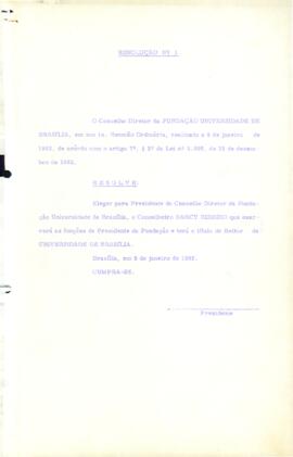 Resolução do Conselho Diretor Nº 0001/1962