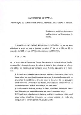 Resolução do Conselho de Ensino, Pesquisa e Extensão nº 0092A/2009