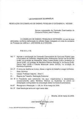 Resolução do Conselho de Ensino, Pesquisa e Extensão nº 0162/2009