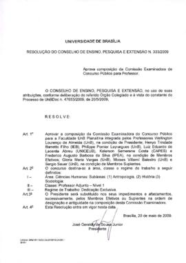 Resolução do Conselho de Ensino, Pesquisa e Extensão nº 0333/2009