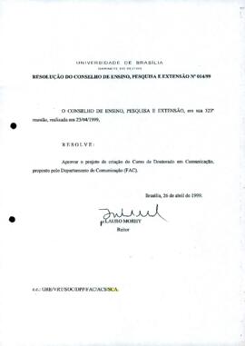 Resolução do Conselho de Ensino, Pesquisa e Extensão nº 0014/1999