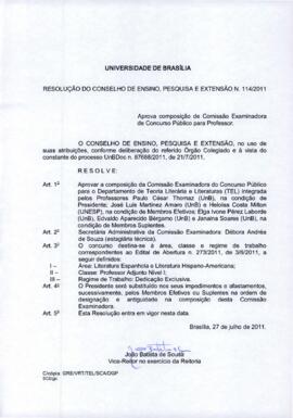 Resolução do Conselho de Ensino, Pesquisa e Extensão nº 0114/2011