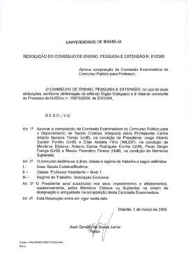 Resolução do Conselho de Ensino, Pesquisa e Extensão nº 0081/2009