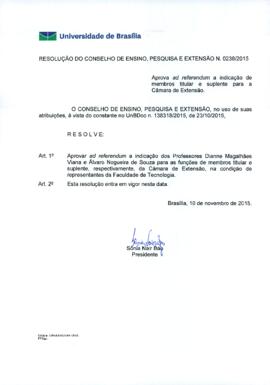Resolução do Conselho de Ensino, Pesquisa e Extensão nº 0238/2015