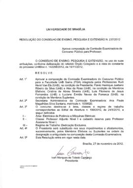 Resolução do Conselho de Ensino, Pesquisa e Extensão nº 0237/2012