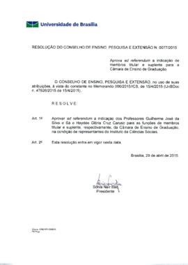 Resolução do Conselho de Ensino, Pesquisa e Extensão nº 0077/2015
