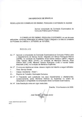Resolução do Conselho de Ensino, Pesquisa e Extensão nº 0062/2009