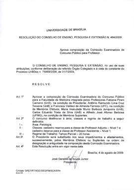 Resolução do Conselho de Ensino, Pesquisa e Extensão nº 0494/2009