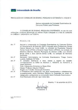 Resolução do Conselho de Ensino, Pesquisa e Extensão nº 0192/2014