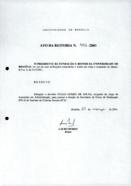 Ato da Reitoria nº 0446/2001