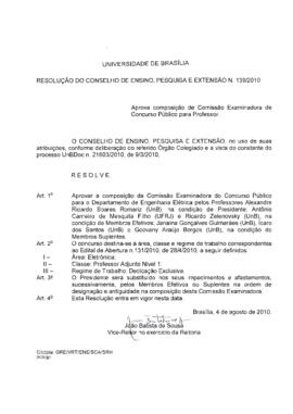 Resolução do Conselho de Ensino, Pesquisa e Extensão nº 0139/2010
