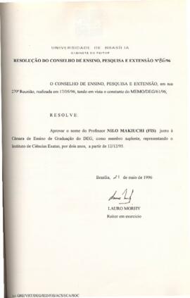 Resolução do Conselho de Ensino, Pesquisa e Extensão nº 0086/1996