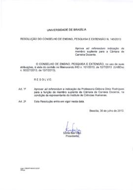 Resolução do Conselho de Ensino, Pesquisa e Extensão nº 0145/2013
