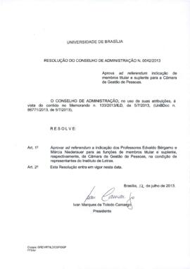 Resolução do Conselho de Administração nº 0042/2013