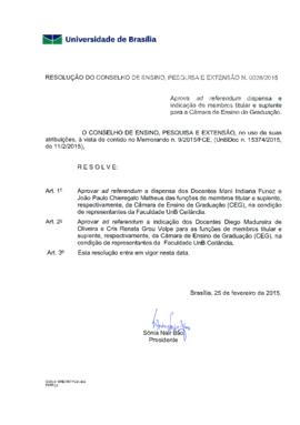 Resolução do Conselho de Ensino, Pesquisa e Extensão nº 0028/2015