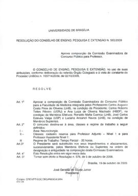 Resolução do Conselho de Ensino, Pesquisa e Extensão nº 0593/2009