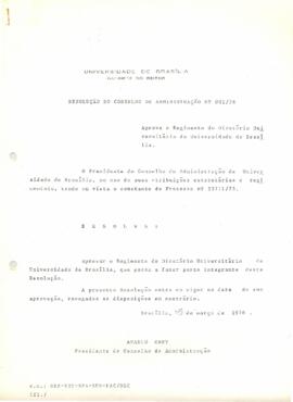 Resolução do Conselho de Administração nº 001/76