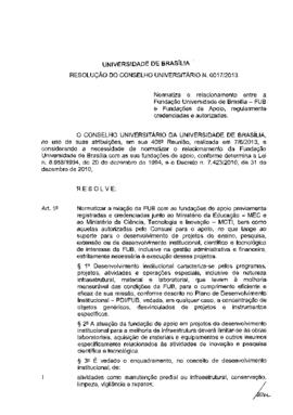 Resolução do Conselho Universitário nº 0017/2013