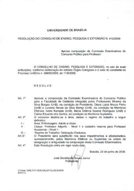 Resolução do Conselho de Ensino, Pesquisa e Extensão nº 0415/2009