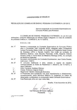 Resolução do Conselho de Ensino, Pesquisa e Extensão nº 0261/2012