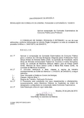 Resolução do Conselho de Ensino, Pesquisa e Extensão nº 0133/2010