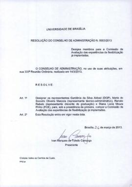 Resolução do Conselho de Administração nº 0003/2013