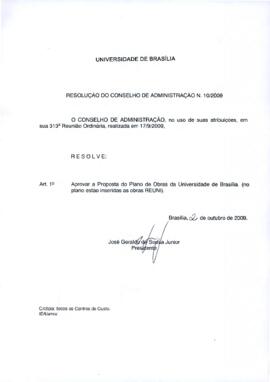 Resolução do Conselho de Administração nº 0010/2009