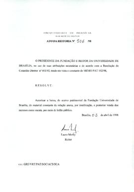 Ato da Reitoria nº 0506/1998