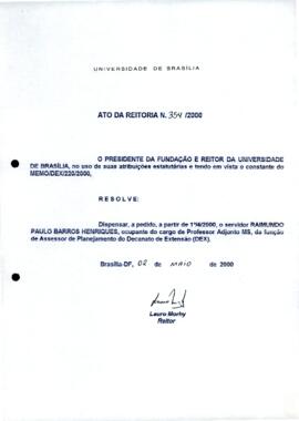 Ato da Reitoria nº 0354/2000