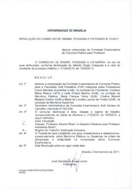 Resolução do Conselho de Ensino, Pesquisa e Extensão nº 0021/2011