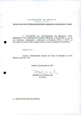 Resolução do Conselho de Ensino, Pesquisa e Extensão nº 0238/1997