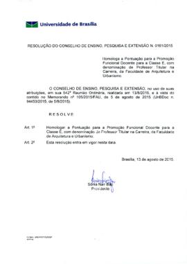 Resolução do Conselho de Ensino, Pesquisa e Extensão nº 0161/2015