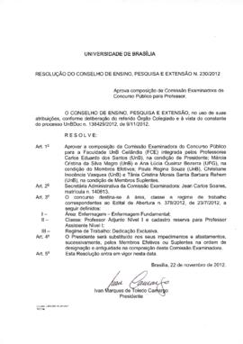 Resolução do Conselho de Ensino, Pesquisa e Extensão nº 0230/2012