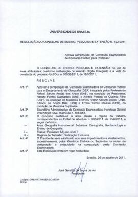 Resolução do Conselho de Ensino, Pesquisa e Extensão nº 0122/2011