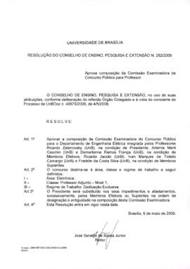Resolução do Conselho de Ensino, Pesquisa e Extensão nº 0282/2009