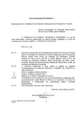 Resolução do Conselho de Ensino, Pesquisa e Extensão nº 0174/2010