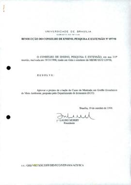 Resolução do Conselho de Ensino, Pesquisa e Extensão nº 0097/1998