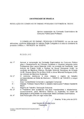 Resolução do Conselho de Ensino, Pesquisa e Extensão nº 0078/2010