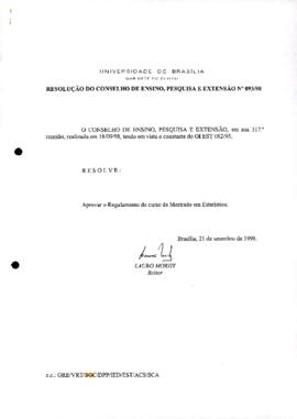 Resolução do Conselho de Ensino, Pesquisa e Extensão nº 0093/1998