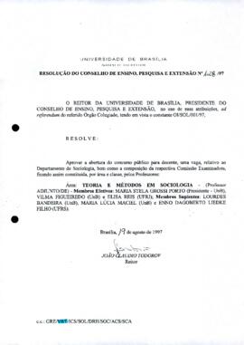Resolução do Conselho de Ensino, Pesquisa e Extensão nº 0128/1997