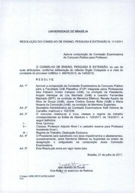 Resolução do Conselho de Ensino, Pesquisa e Extensão nº 0111/2011