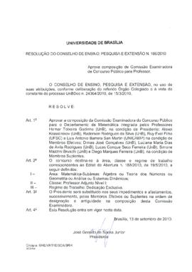 Resolução do Conselho de Ensino, Pesquisa e Extensão nº 0166/2010