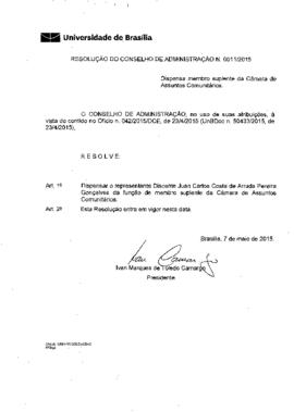 Resolução do Conselho de Administração nº 0011/2015