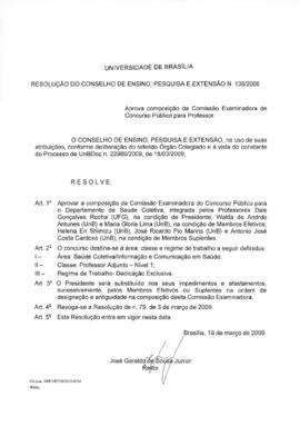 Resolução do Conselho de Ensino, Pesquisa e Extensão nº 0138/2009