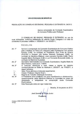 Resolução do Conselho de Ensino, Pesquisa e Extensão nº 0024/2012