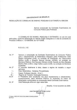 Resolução do Conselho de Ensino, Pesquisa e Extensão nº 0608/2009