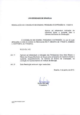 Resolução do Conselho de Ensino, Pesquisa e Extensão nº 0119/2013